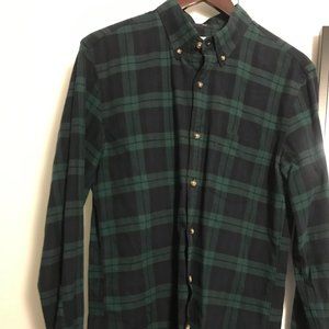 J.Crew Flannel Plaid Shirt in Black Watch Medium